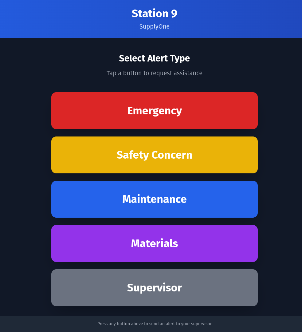 Andon Alert Workstation Alert Buttons